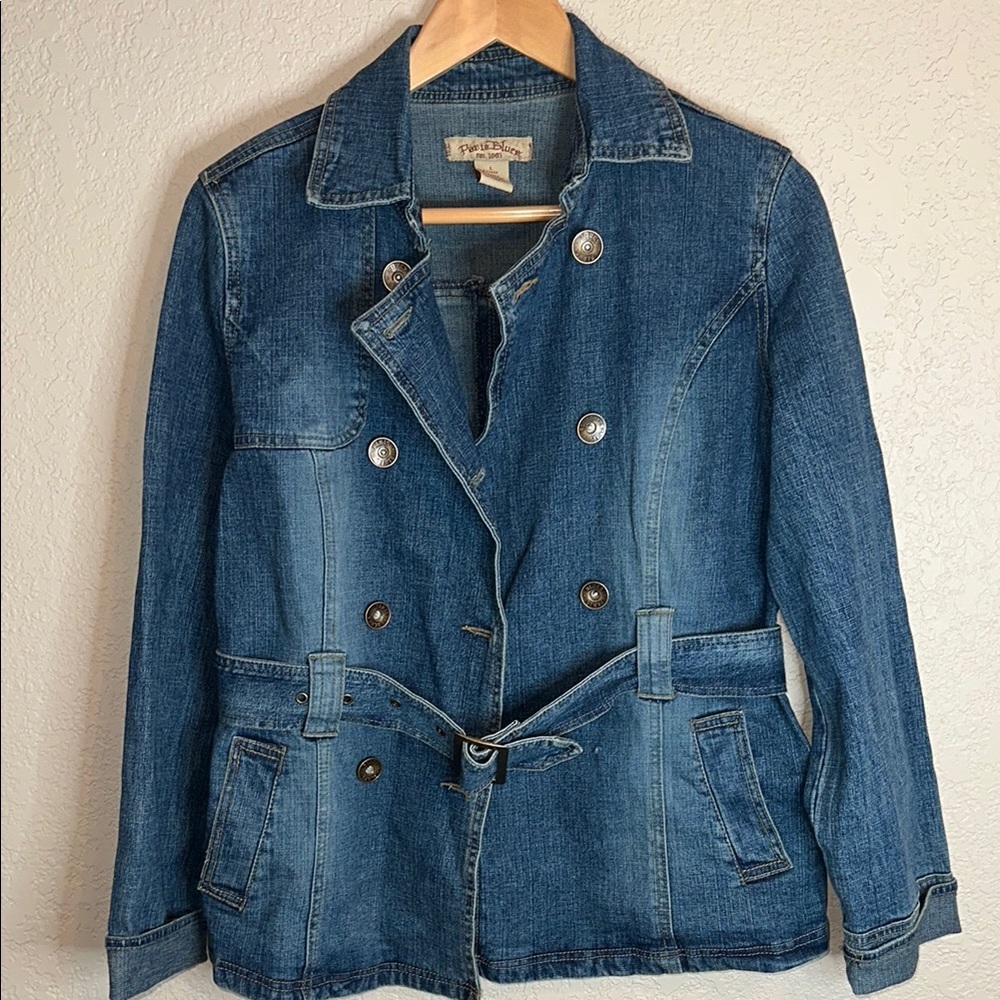 Paris Blues Y2K Women's Denim Jacket With Belt Size Large